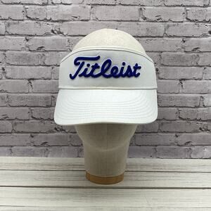 FJ Titleist Visor Hat Cap Adjustable Blue White Padded Breathable Unisex ProV1